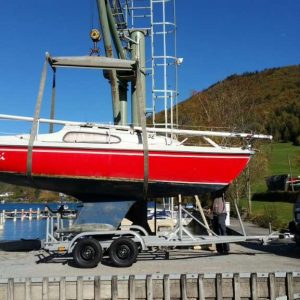 Sunbeam 22, Fixkiel, rot, segelfertig inkl E-Motor + Solaranlage